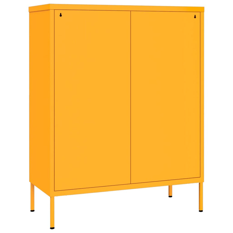 Drawer Cabinet Mustard Yellow 80x35x101.5 cm Steel