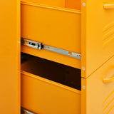 Drawer Cabinet Mustard Yellow 80x35x101.5 cm Steel - Low Angle