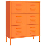 Drawer Cabinet Orange 80x35x101.5 cm Steel