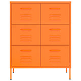 Drawer Cabinet Orange 80x35x101.5 cm Steel