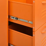 Drawer Cabinet Orange 80x35x101.5 cm Steel - Low Angle