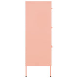 Drawer Cabinet Pink 80x35x101.5 cm Steel - Top-Down View
