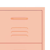 Drawer Cabinet Pink 80x35x101.5 cm Steel - Close-Up Angle