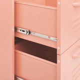 Drawer Cabinet Pink 80x35x101.5 cm Steel - Low Angle