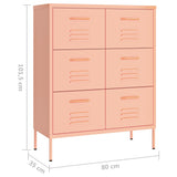 Drawer Cabinet Pink 80x35x101.5 cm Steel - Extra Image