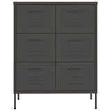 Drawer Cabinet Anthracite 80x35x101.5 cm Steel - Side View