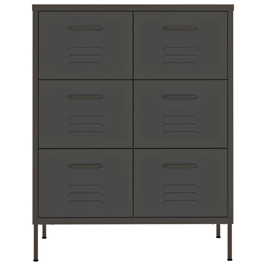 Drawer Cabinet Anthracite 80x35x101.5 cm Steel