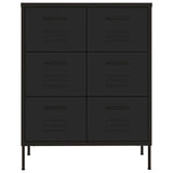 Drawer Cabinet Black 80x35x101.5 cm Steel