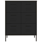 Drawer Cabinet Black 80x35x101.5 cm Steel