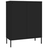Drawer Cabinet Black 80x35x101.5 cm Steel - 45-Degree Angle