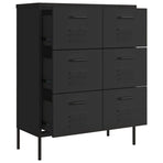Drawer Cabinet Black 80x35x101.5 cm Steel
