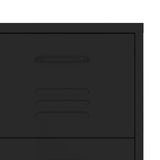 Drawer Cabinet Black 80x35x101.5 cm Steel - Close-Up Angle