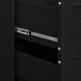 Drawer Cabinet Black 80x35x101.5 cm Steel - Low Angle