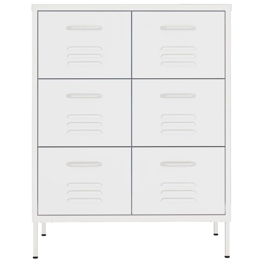 Drawer Cabinet White 80x35x101.5 cm Steel