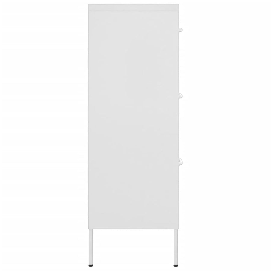Drawer Cabinet White 80x35x101.5 cm Steel