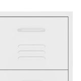 Drawer Cabinet White 80x35x101.5 cm Steel - Close-Up Angle