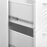 Drawer Cabinet White 80x35x101.5 cm Steel - Low Angle