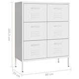 Drawer Cabinet White 80x35x101.5 cm Steel - Extra Image