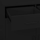 Storage Cabinet Black 80x35x101.5 cm Steel - Rear View