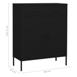 Storage Cabinet Black 80x35x101.5 cm Steel - Extra Image
