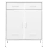 Storage Cabinet White 80x35x101.5 cm Steel - Front View