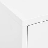 Storage Cabinet White 80x35x101.5 cm Steel - Close-Up Angle