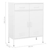 Storage Cabinet White 80x35x101.5 cm Steel - Extra Image