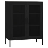 Storage Cabinet Black 80x35x101.5 cm Steel - Front View