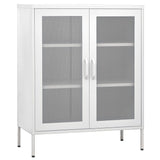 Storage Cabinet White 80x35x101.5 cm Steel - Front View