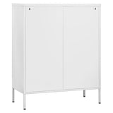 Storage Cabinet White 80x35x101.5 cm Steel - Rear View