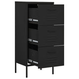 Storage Cabinet Black 42.5x35x101.5 cm Steel - Rear View