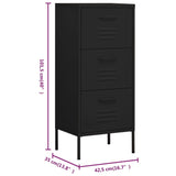 Storage Cabinet Black 42.5x35x101.5 cm Steel - Extra Image