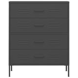 Chest of Drawers Anthracite 80x35x101.5 cm Steel - Side View