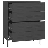 Chest of Drawers Anthracite 80x35x101.5 cm Steel - Rear View
