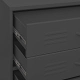 Chest of Drawers Anthracite 80x35x101.5 cm Steel - Low Angle