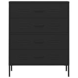 Chest of Drawers Black 80x35x101.5 cm Steel