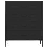 Chest of Drawers Black 80x35x101.5 cm Steel - Side View