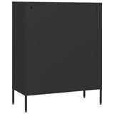 Chest of Drawers Black 80x35x101.5 cm Steel - 45-Degree Angle