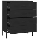 Chest of Drawers Black 80x35x101.5 cm Steel - Rear View