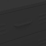 Chest of Drawers Black 80x35x101.5 cm Steel - Close-Up Angle