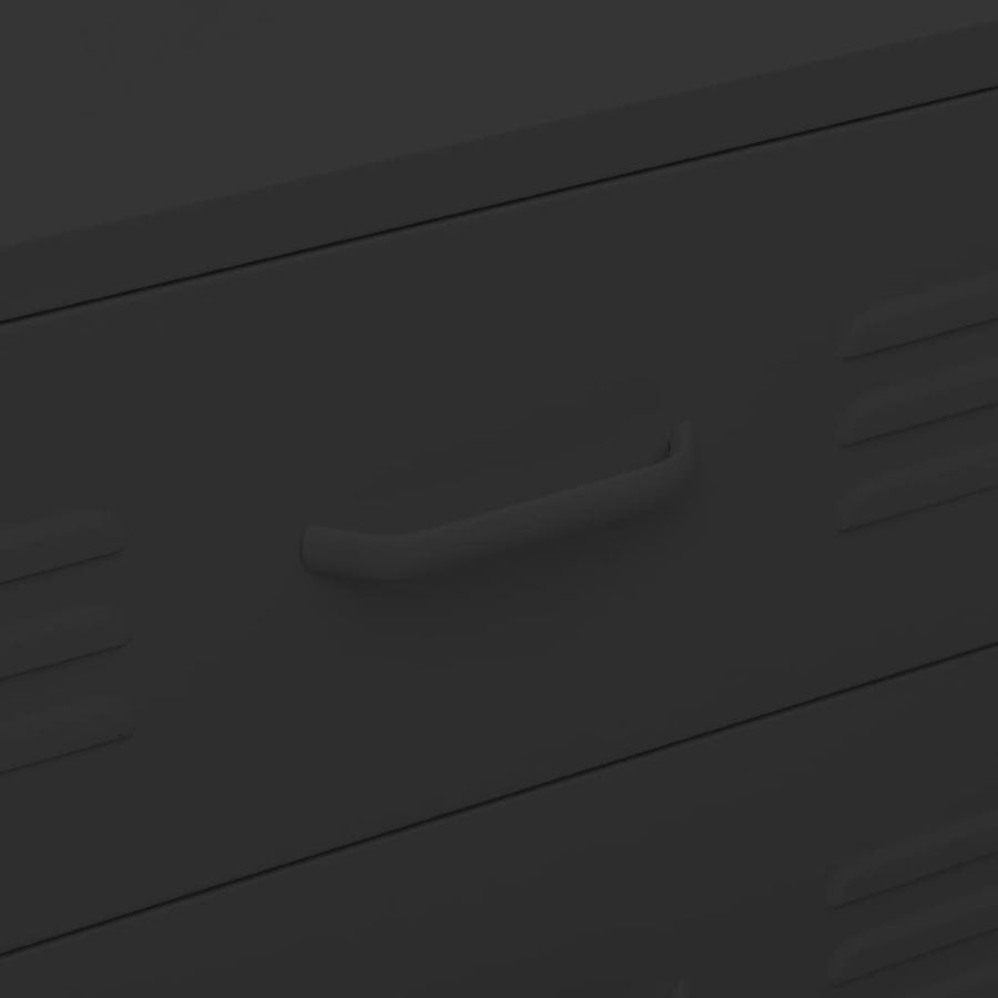 Chest of Drawers Black 80x35x101.5 cm Steel