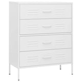 Chest of Drawers White 80x35x101.5 cm Steel