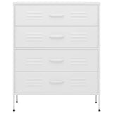 Chest of Drawers White 80x35x101.5 cm Steel