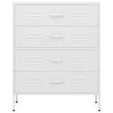 Chest of Drawers White 80x35x101.5 cm Steel - Side View