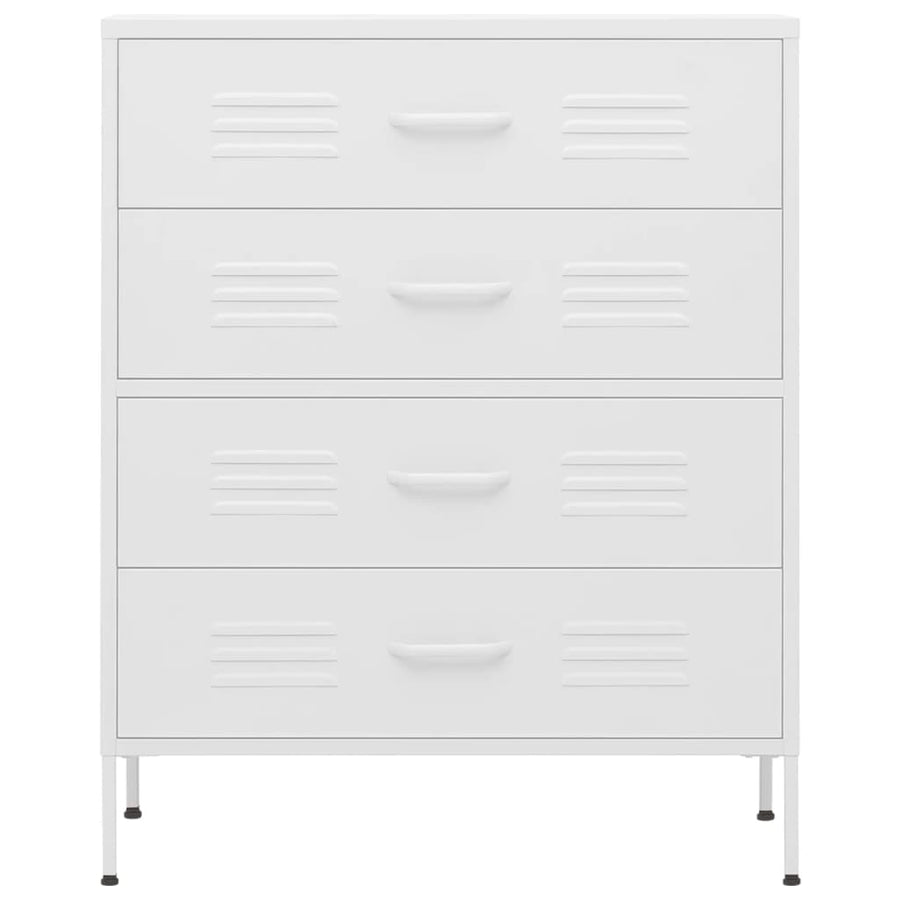 Chest of Drawers White 80x35x101.5 cm Steel