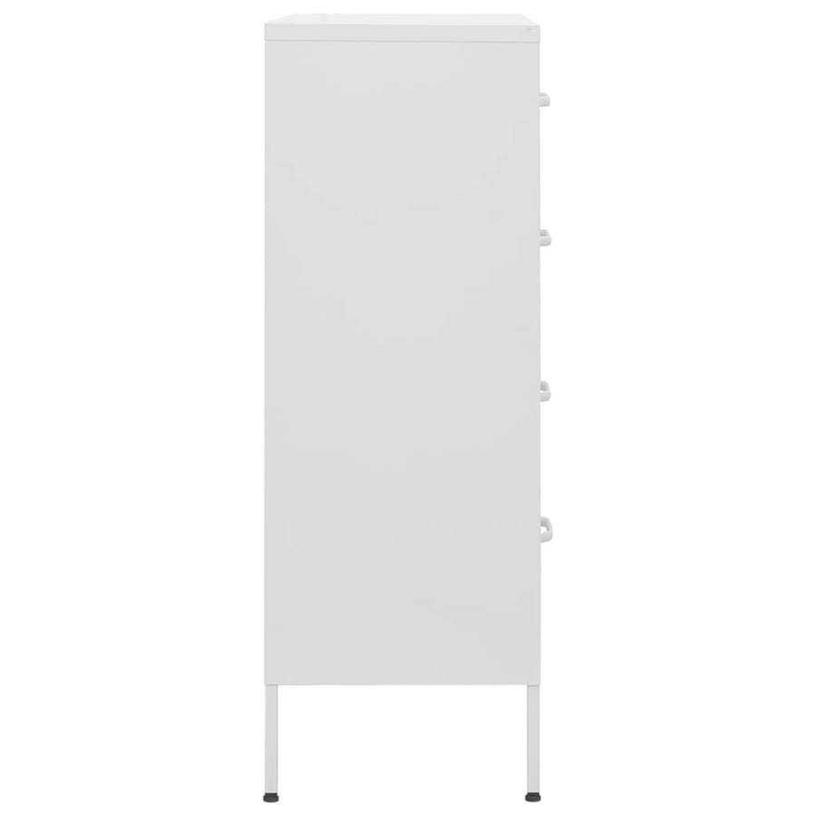 Chest of Drawers White 80x35x101.5 cm Steel