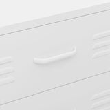 Chest of Drawers White 80x35x101.5 cm Steel - Low Angle