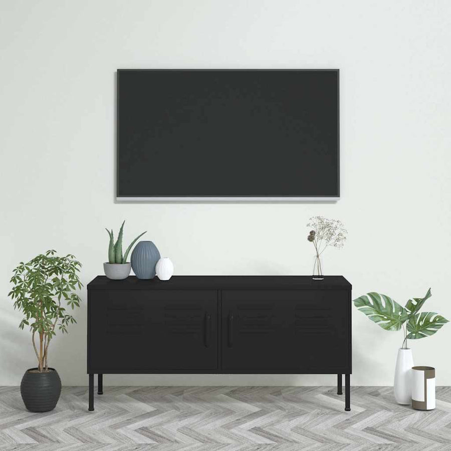 TV Cabinet Black 105x35x50 cm Steel