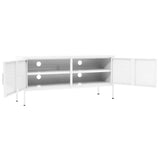 TV Cabinet White 105x35x50 cm Steel - Rear View