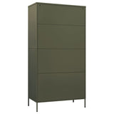 Wardrobe Olive Green 90x50x180 cm Steel - 45-Degree Angle